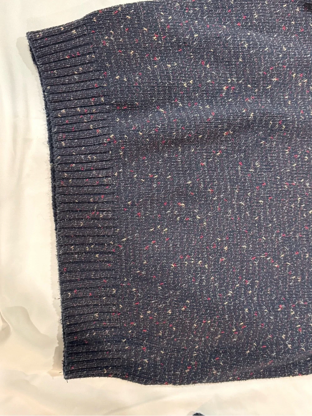 Zara Man Speckled Fleck Knit Crewneck Sweater Navy Blue Multicolor Size Medium